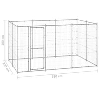 Outdoor Dog Kennel Galvanised Steel 7.26 m² Kings Warehouse 