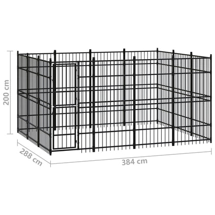 Outdoor Dog Kennel Steel 11.06 m² Kings Warehouse 