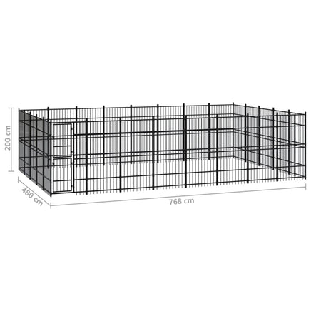 Outdoor Dog Kennel Steel 36.86 m² Kings Warehouse 