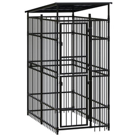 Outdoor Dog Kennel with Roof Steel 1.84 m² Kings Warehouse 