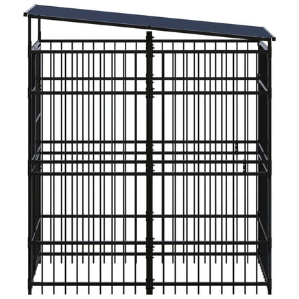 Outdoor Dog Kennel with Roof Steel 1.84 m² Kings Warehouse 
