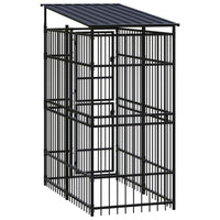 Outdoor Dog Kennel with Roof Steel 1.84 m² Kings Warehouse 