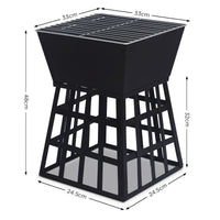 Outdoor Fire Pit for BBQ, Grilling, Cooking, Camping- Portable Brazier with Reversible Stand for Backyard Kings Warehouse 