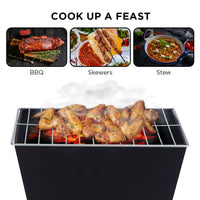 Outdoor Fire Pit for BBQ, Grilling, Cooking, Camping- Portable Brazier with Reversible Stand for Backyard Kings Warehouse 