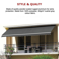 Outdoor Folding Arm Awning Retractable Sunshade Canopy Grey 3.0m x 2.5m Kings Warehouse 