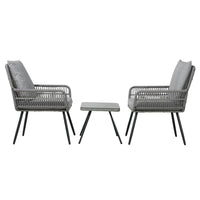 Outdoor Furniture 3-Piece Lounge Setting Chairs Table Bistro Set Patio Kings Warehouse 
