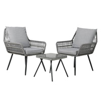 Outdoor Furniture 3-Piece Lounge Setting Chairs Table Bistro Set Patio Kings Warehouse 