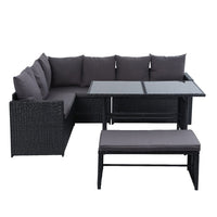 Outdoor Furniture Dining Setting Sofa Set Lounge Wicker 8 Seater Black Furniture Kings Warehouse 