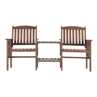 Outdoor Garden Bench Loveseat Wooden Table Chairs Patio Furniture Brown Furniture Kings Warehouse 