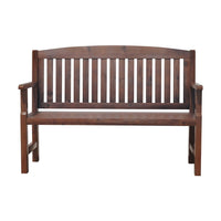 Outdoor Garden Bench Wooden 2 Seater Lounge Chair Patio Furniture Brown Furniture Kings Warehouse 