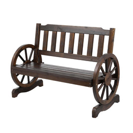 Outdoor Garden Bench Wooden 2 Seater Wagon Chair Patio Furniture Brown Furniture Kings Warehouse 