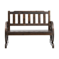 Outdoor Garden Bench Wooden 2 Seater Wagon Chair Patio Furniture Brown Furniture Kings Warehouse 