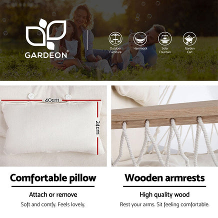 Outdoor Hammock Chair with Steel Stand Hanging Hammock Beach Cream Summer Sale Kings Warehouse 