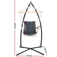 Outdoor Hammock Chair with Steel Stand Hanging Hammock Beach Grey Aussie Backyard Blitz Kings Warehouse 