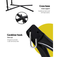 Outdoor Hammock Chair with Steel Stand Tassel Hanging Rope Hammock Cream Aussie Backyard Blitz Kings Warehouse 
