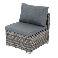 Outdoor Modular Lounge Sofa with Wicker End Table Set Afterpay Day Kings Warehouse 
