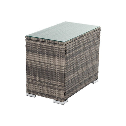 Outdoor Modular Lounge Sofa with Wicker End Table Set Furniture Kings Warehouse 
