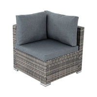 Outdoor Modular Lounge Sofa with Wicker End Table Set Furniture Kings Warehouse 