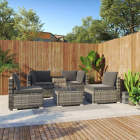Outdoor Modular Lounge Sofa with Wicker End Table Set Furniture Kings Warehouse 