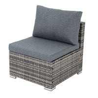 Outdoor Modular Lounge Sofa with Wicker End Table Set Furniture Kings Warehouse 