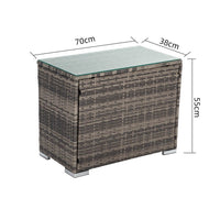 Outdoor Modular Lounge Sofa with Wicker End Table Set Furniture Kings Warehouse 