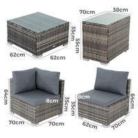 Outdoor Modular Lounge Sofa with Wicker End Table Set Furniture Kings Warehouse 