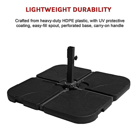 Outdoor Patio 4-Piece Cantilever Offset 3M Umbrella Base Stand Weight Water Sand Home & Garden Kings Warehouse 