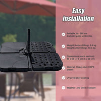 Outdoor Patio 4-Piece Cantilever Offset 3M Umbrella Base Stand Weight Water Sand Home & Garden Kings Warehouse 