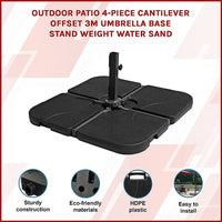 Outdoor Patio 4-Piece Cantilever Offset 3M Umbrella Base Stand Weight Water Sand Home & Garden KingsWarehouse 