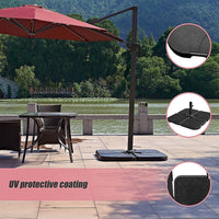 Outdoor Patio 4-Piece Cantilever Offset 3M Umbrella Base Stand Weight Water Sand Home & Garden KingsWarehouse 