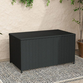 Outdoor PE Wicker Storage Box Garden 320L-Black Furniture Kings Warehouse
