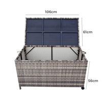 Outdoor PE Wicker Storage Box Garden 320L-Grey Afterpay Day Kings Warehouse 