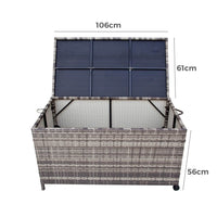 Outdoor PE Wicker Storage Box Garden 320L-Grey Furniture Kings Warehouse 
