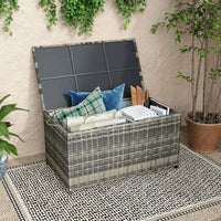 Outdoor PE Wicker Storage Box Garden 320L-Grey Furniture Kings Warehouse 