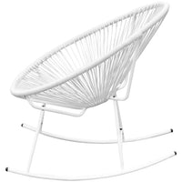 Outdoor Rocking Chair White Poly Rattan Kings Warehouse 
