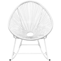 Outdoor Rocking Chair White Poly Rattan Kings Warehouse 