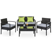 Outdoor Sofa Set Wicker Lounge Setting Table and Chairs Patio Furniture