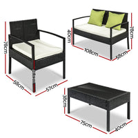 Outdoor Sofa Set Wicker Lounge Setting Table and Chairs Patio Furniture Furniture Kings Warehouse 