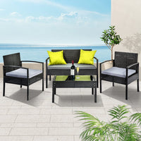 Outdoor Sofa Set Wicker Lounge Setting Table and Chairs Patio Furniture Furniture Kings Warehouse 