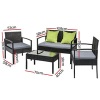 Outdoor Sofa Set Wicker Lounge Setting Table and Chairs Storage Cover Furniture Kings Warehouse 