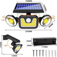 Outdoor Solar Lights with 3 Adjustable Head for Porch Garden Patio Kings Warehouse 