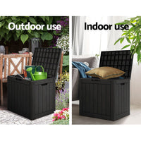Outdoor Storage Box 118L Container Lockable Garden Toy Tool Shed Black Furniture Kings Warehouse 