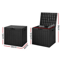 Outdoor Storage Box 118L Container Lockable Garden Toy Tool Shed Black Furniture Kings Warehouse 
