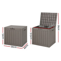 Outdoor Storage Box 118L Container Lockable Garden Toy Tool Shed Grey Furniture Kings Warehouse 