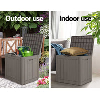 Outdoor Storage Box 118L Container Lockable Garden Toy Tool Shed Grey Furniture Kings Warehouse 