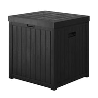 Outdoor Storage Box 195L Organiser Garden Bench Deck Toy Shed Tool Black Furniture Kings Warehouse 