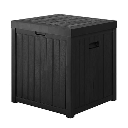 Outdoor Storage Box 195L Organiser Garden Bench Deck Toy Shed Tool Black Furniture Kings Warehouse 