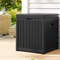 Outdoor Storage Box 195L Organiser Garden Bench Deck Toy Shed Tool Black Furniture Kings Warehouse 