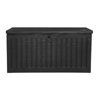 Outdoor Storage Box 270L Container Lockable Garden Bench Tool Shed Black Furniture Kings Warehouse 