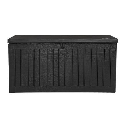 Outdoor Storage Box 270L Container Lockable Garden Bench Tool Shed Black Furniture Kings Warehouse 